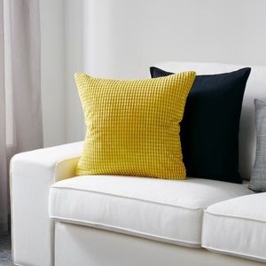 Ikea Gullklocka Yellow Chenille Cushion Cover 20" × 20"